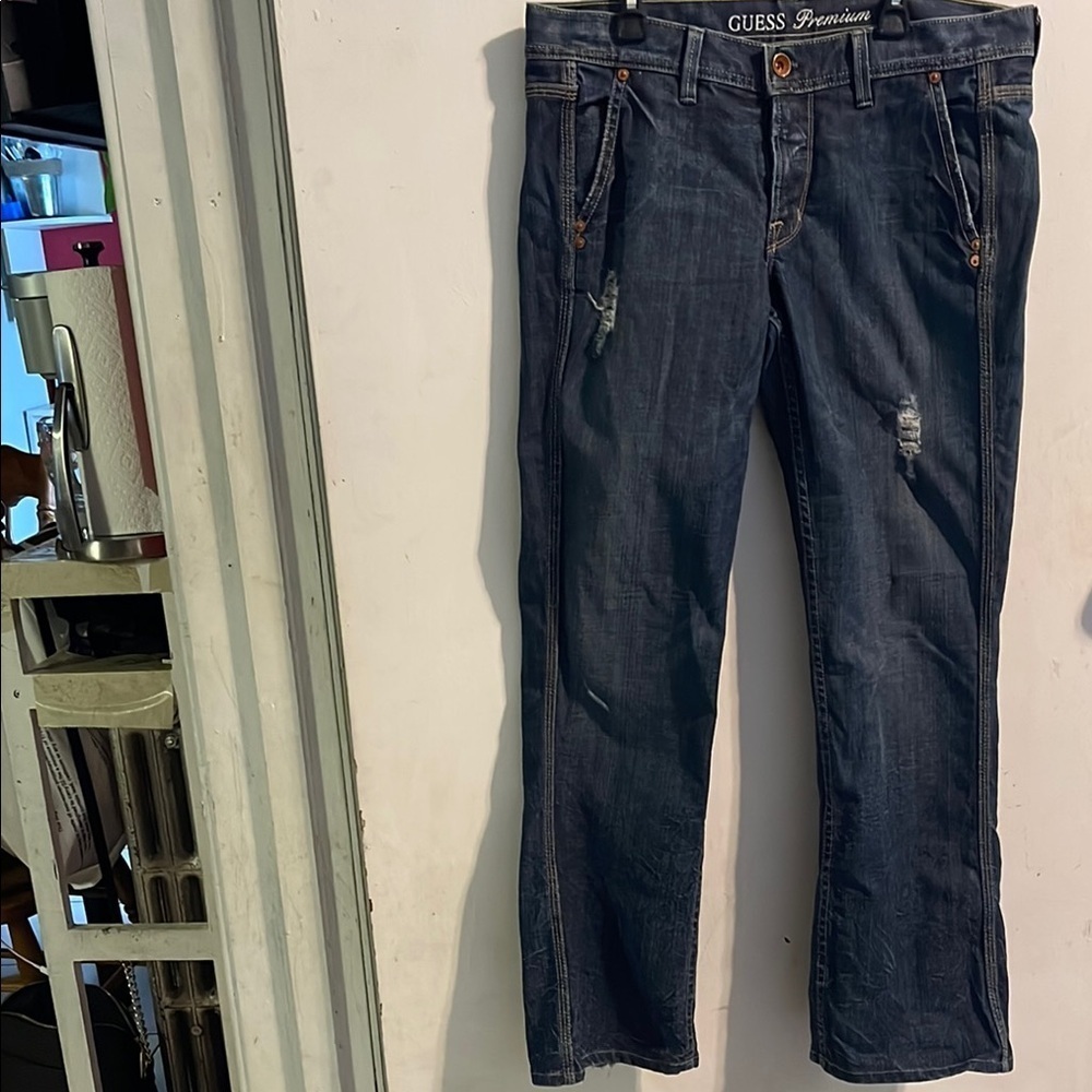 Guess Blue Straight Leg Jeans Classic Style
